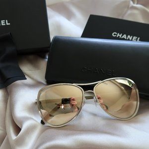Chanel 18K Pilot Summer Sunglasses 4223 Gold
